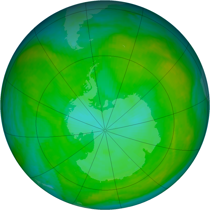 Antarctic ozone map for 03 January 1983